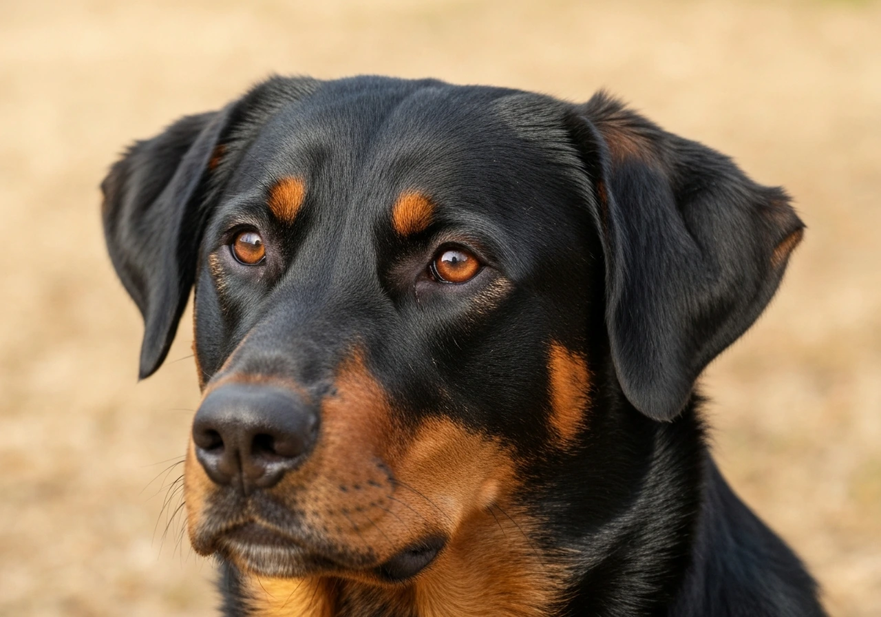 Close-up portrait of working breed dog showing correct head proportions and expression valued in FCI breed standard evaluation